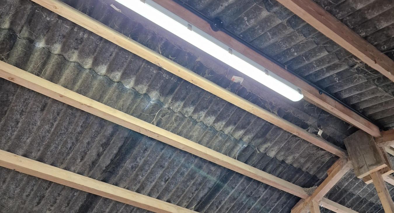 lighting installation in agricultural barn