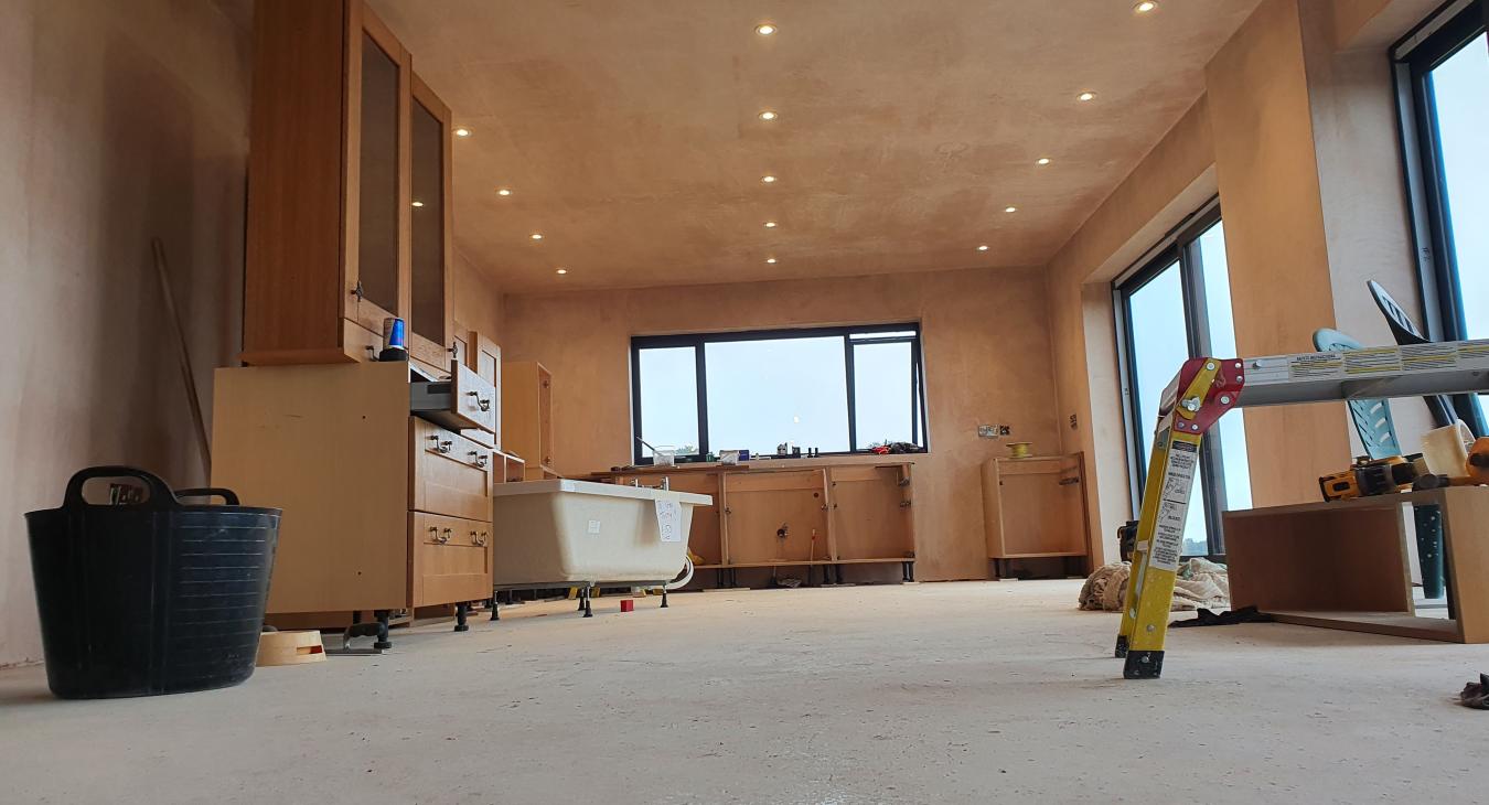 Kitchen lighting installation in new extension in Telford